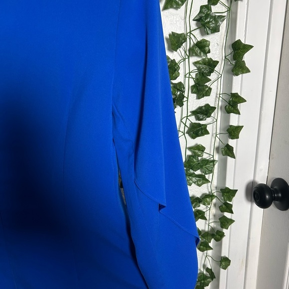 Laundry By Shelli Segal Blue Ruched Sheath Dress with Dolman Sleeves - Picture 5 of 5